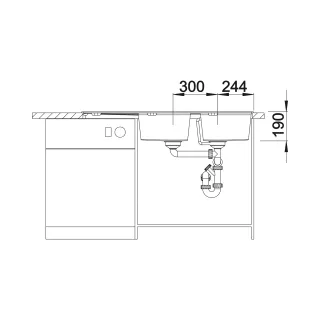 BLANCO ZIA 8 S Silgranit antracyt odwracalny 515605