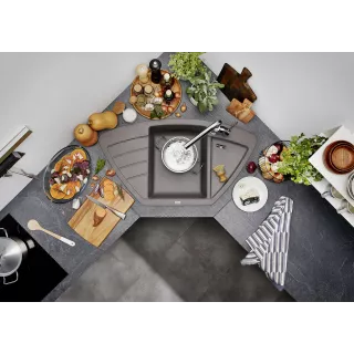 BLANCO ZIA 9 E Silgranit kawowy narożny 515074