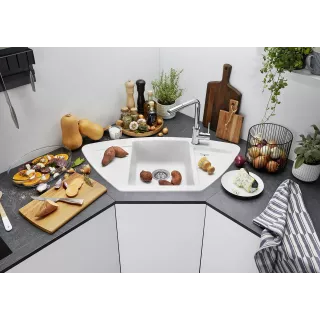 BLANCO ZIA 9 E Silgranit kawowy narożny 515074