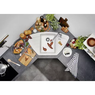 BLANCO ZIA 9 E Silgranit kawowy narożny 515074