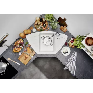 BLANCO ZIA 9 E Silgranit kawowy narożny 515074