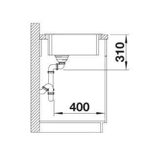 BLANCO ZIA 9 E Silgranit kawowy narożny 515074