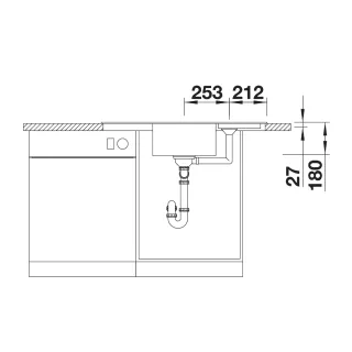 BLANCO ZIA 9 E Silgranit antracyt narożny 514764