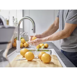 BLANCO CARENA-S Vario Silgranit-Look szarość skały/chrom 521359