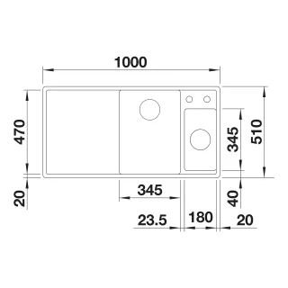 BLANCO AXIA III 6 S Silgranit tartufo prawa, korek auto., InFino, deska szkło białe, odsączarka stalowa 523480
