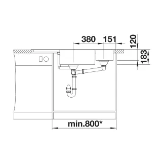 BLANCO DELTA II Silgranit tartufo narożny, korek auto., InFino, odsączarka stalowa 523666