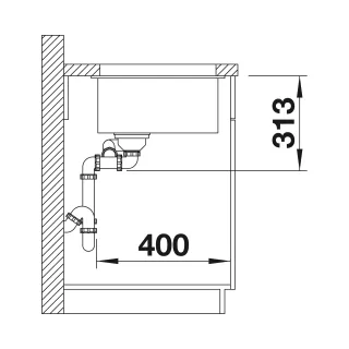 BLANCO SUBLINE 340/160-U Silgranit kawowy prawa, InFino 523567