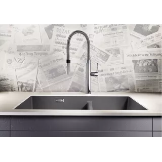 BLANCO SUBLINE 480/320-U Silgranit kawowy lewa, InFino 523593