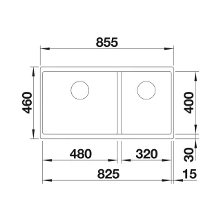 BLANCO SUBLINE 480/320-U Silgranit kawowy lewa, InFino 523593