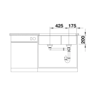 BLANCO SUBLINE 480/320-U Silgranit kawowy lewa, InFino 523593