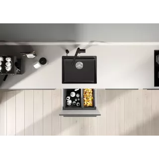 BLANCO SUBLINE 500-U Ceramika PuraPlus czarny, InFino 523740