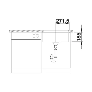 BLANCO SUBLINE 500-U Ceramika PuraPlus czarny, InFino 523740