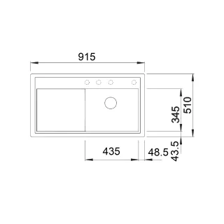 BLANCO ZENAR 5 S Silgranit szarość skały prawa, korek auto., InFino 523935