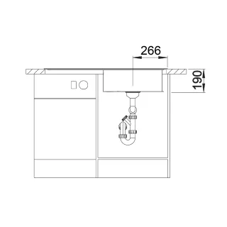 BLANCO ZENAR 5 S Silgranit szarość skały prawa, korek auto., InFino 523935