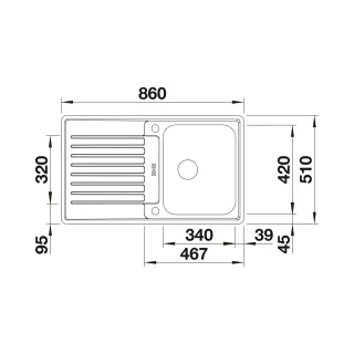 BLANCO CLASSIC Pro 45 S-IF stal polerowana odwracalny, korek auto., InFino 523661