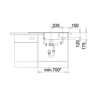 BLANCO DELTA-IF stal polerowana narożny, korek auto., InFino, odsączarka stalowa 523667
