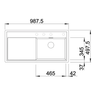 BLANCO ZENAR XL 6 S-F Silgranit antracyt lewa, korek auto., InFino 523924
