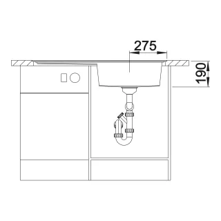 BLANCO ZENAR XL 6 S-F Silgranit antracyt lewa, korek auto., InFino 523924