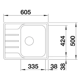 BLANCO LEMIS 45 S-IF Mini stal szczotkowana, odwracalny 525115