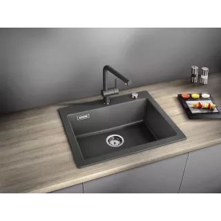 BLANCO PALONA 6 Ceramika PuraPlus czarny, korek auto., InFino 524738