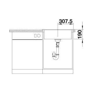 BLANCO PALONA 6 Ceramika PuraPlus czarny, korek auto., InFino 524738
