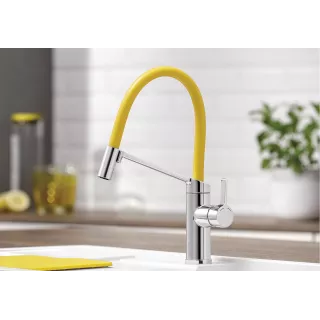 BLANCO VIU-S chromowana z gumowymi osłonami węża w kolorach Lava Gr. Kiwi, Orange i Lemon 524813