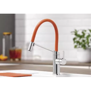 BLANCO VIU-S chromowana z gumowymi osłonami węża w kolorach Lava Gr. Kiwi, Orange i Lemon 524813