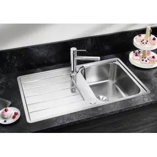 BLANCO CLASSIMO 45 S-IF stal polerowana odwracalny, korek auto., PushControl, InFino 525330