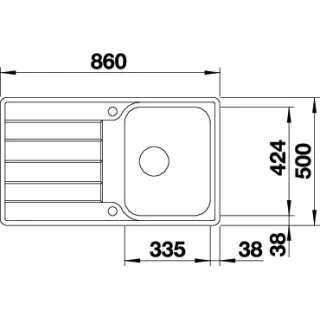 BLANCO CLASSIMO 45 S-IF stal polerowana odwracalny, korek auto., PushControl, InFino 525330