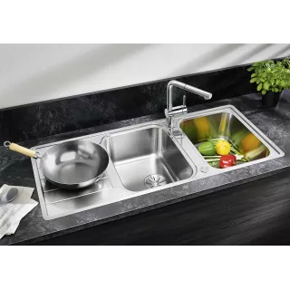 BLANCO CLASSIMO 8 S-IF stal polerowana odwracalny, korek auto., PushControl, InFino 525332