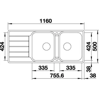 BLANCO CLASSIMO 8 S-IF stal polerowana odwracalny, korek auto., PushControl, InFino 525332