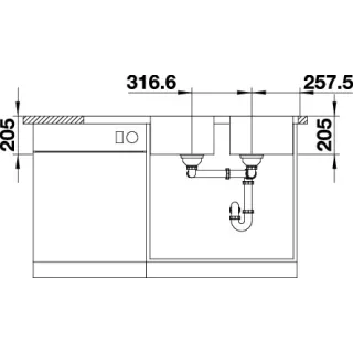 BLANCO CLASSIMO 8 S-IF stal polerowana odwracalny, korek auto., PushControl, InFino 525332
