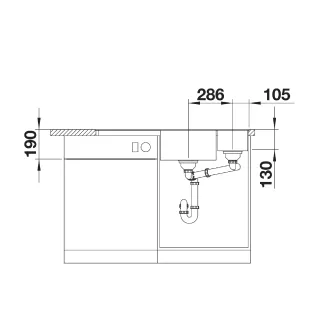 BLANCO AXIA III 6 S-F Silgranit czarny lewa, korek auto., InFino, deska szkło białe, odsączarka stalowa 525852