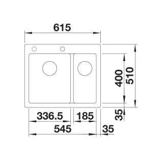 BLANCO PLEON 6 Split Silgranit czarny, lewa, InFino 525955