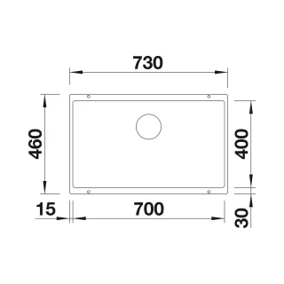 BLANCO SUBLINE 700-U Silgranit czarny, InFino 526001