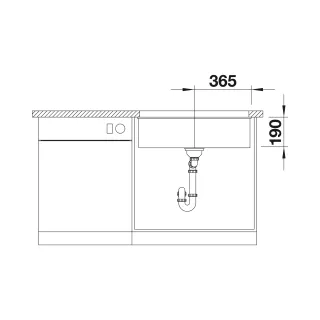 BLANCO SUBLINE 700-U Silgranit czarny, InFino 526001