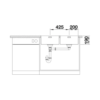BLANCO ANDANO 400/400-IF/A stal polerowana, korek auto., InFino, PushControl 525249