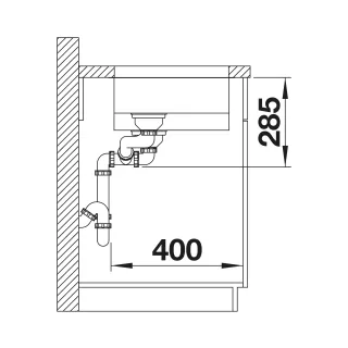 BLANCO SOLIS 340/180-U stal szczotkowana prawa, InFino 526128