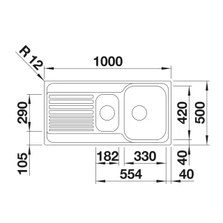 BLANCO TIPO II 6 S stal matowa, odwracalny 526620