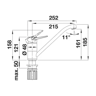 BLANCO WEGA II Silgranit-Look antracyt/chrom 526407