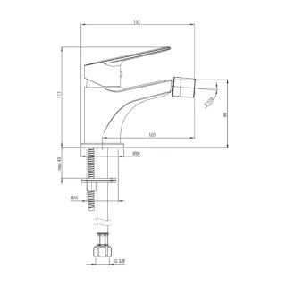 Deante Jasmin Bateria bidetowa stojąca chrom