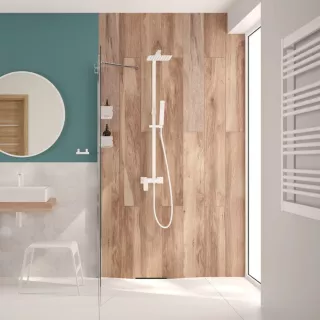 Deante Hiacynt Zestaw prysznicowy z deszczownicą biały