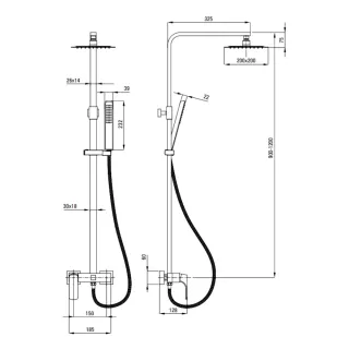 Deante Hiacynt Zestaw prysznicowy z deszczownicą biały