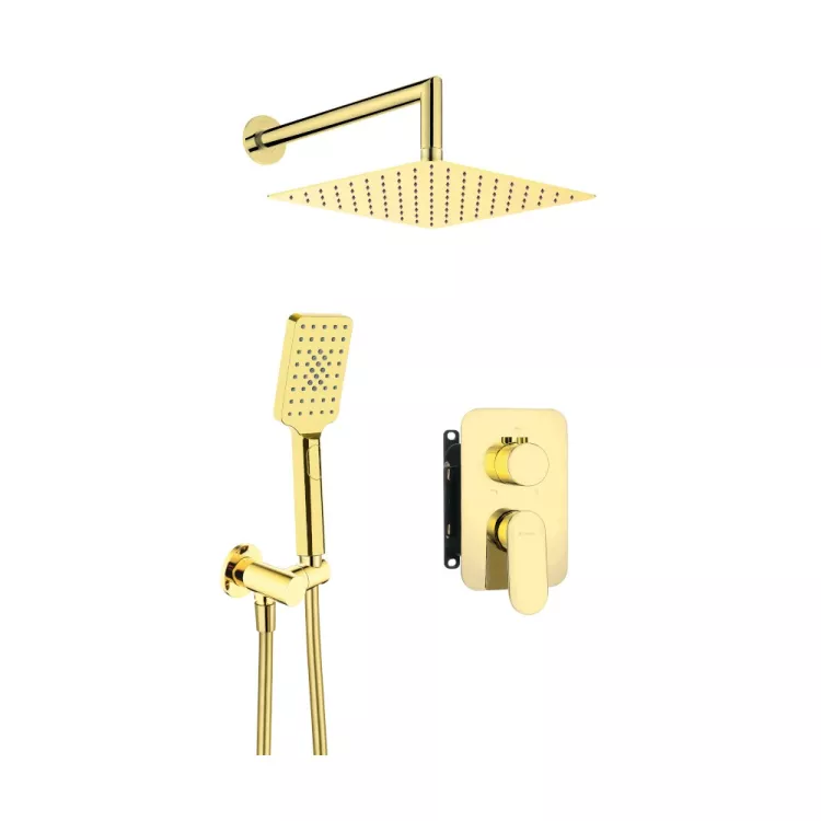 Deante Alpinia Zestaw prysznicowy z boxem mieszaczowym Złoty BXYZZGAM