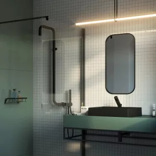 Deante Silia Zestaw prysznicowy z deszczownicą nero