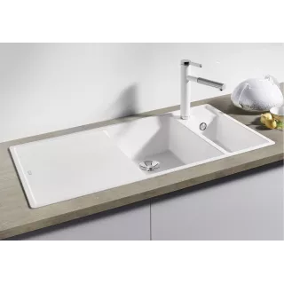 BLANCO AXIA III 6 S Silgranit wulkaniczny szary prawa, korek auto., InFino, deska szkło białe, odsączarka stalowa 527228