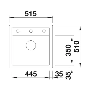 BLANCO DALAGO 5 Silgranit wulkaniczny szary, korek auto. 527244
