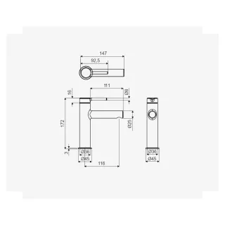 Excellent Pi Bateria umywalkowa stojąca Złota AREX.1201GB
