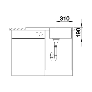 BLANCO SONA 5 S Silgranit wulkaniczny szary odwracalny 527334