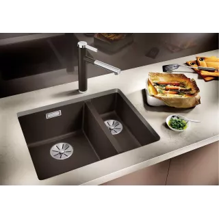 BLANCO SUBLINE 340/160-U Silgranit wulkaniczny szary prawa, InFino 527346